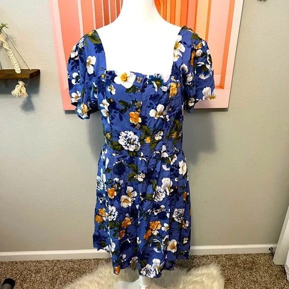 Xhilaration Dresses | Womens Exhilaration (Target) Dress. Size M Blue Floral | Color: Blue | Size: M | Tinamorgan371's Closet